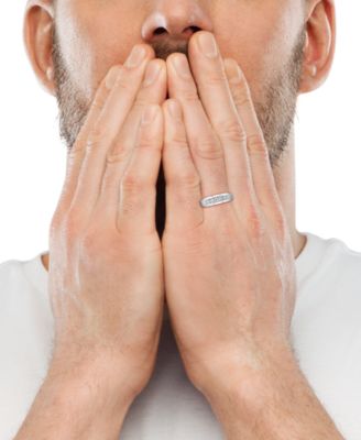 EFFY&reg; Men's Diamond Ring (1/6 ct. t.w.) in Sterling Silver (Also available 14k Gold-Plated Sterling Silver)