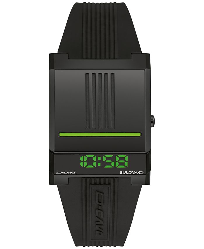 Men s Computron D Cave Digital Black Silicone Strap Watch 31mm