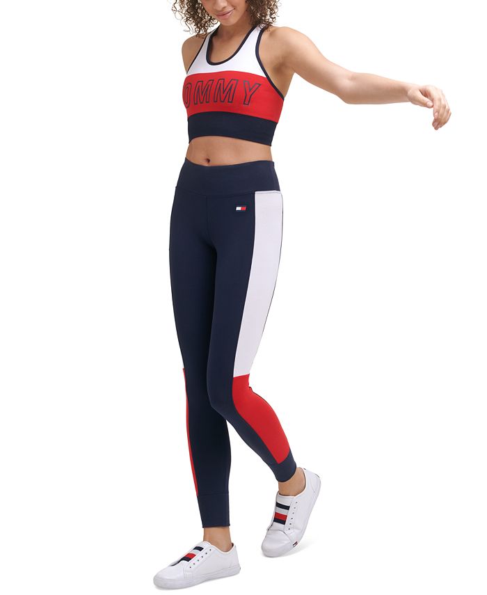 Tommy Hilfiger Colorblocked Logo Full Length Leggings, Created for Macy ...