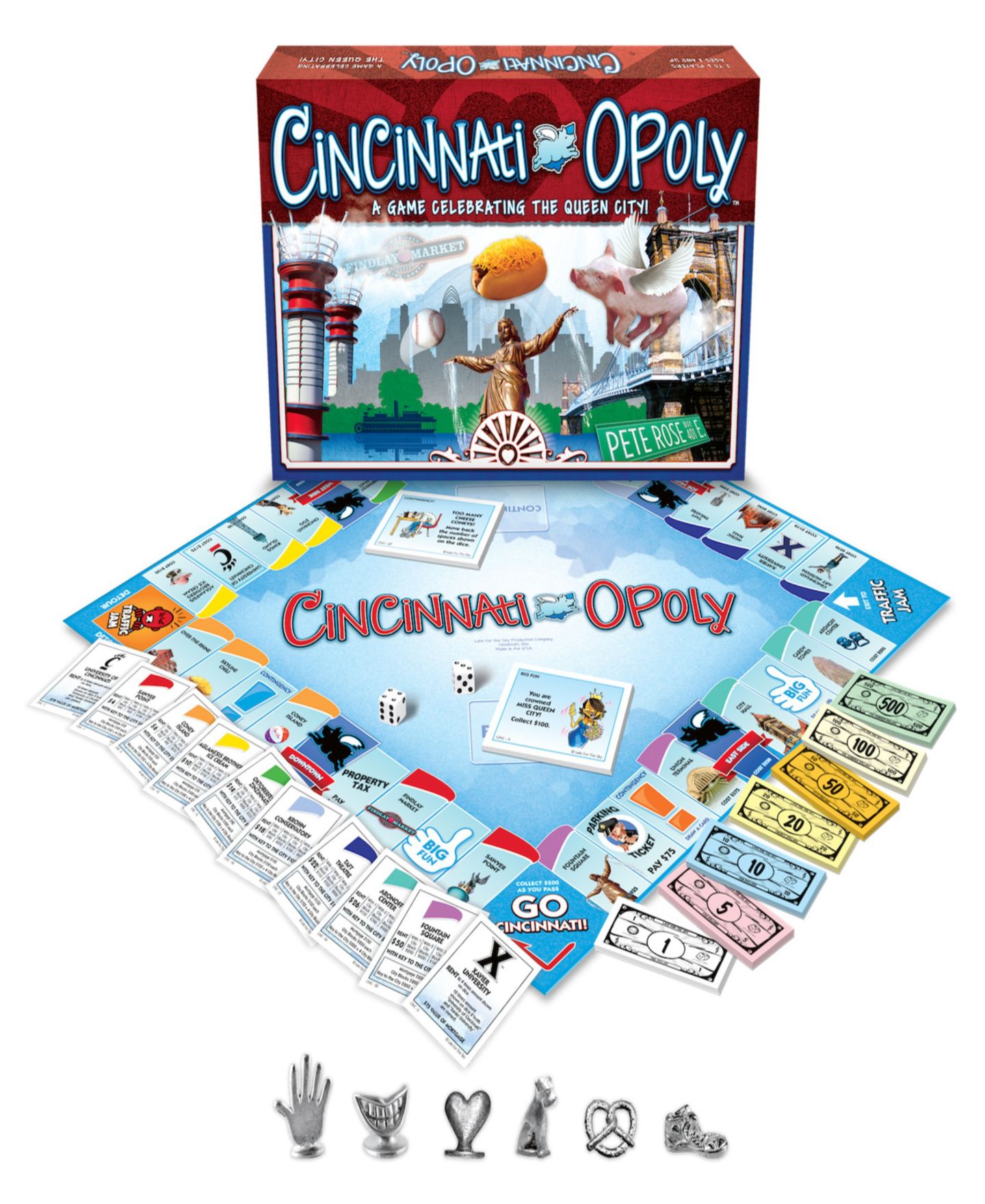 Детская настольная игра Late for the Sky Cincinnati-Opoly Board Game, от 8 лет — фото 1