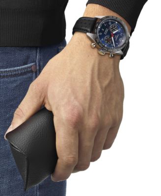 Tissot Men's PRS 516 Automatic Chronograph Black Leather Strap Watch 45mm