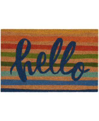 Nourison - Casa Bella Doormat Hello Rainbow stripes 18x28