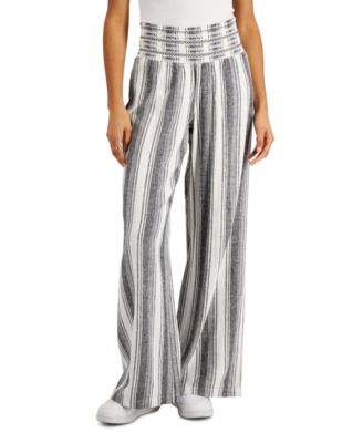 Rewash Juniors' Smocked Wide-leg Pants 