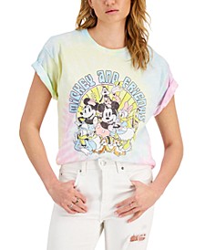 Juniors' Mickey & Friends Rolled-Sleeve Graphic T-Shirt