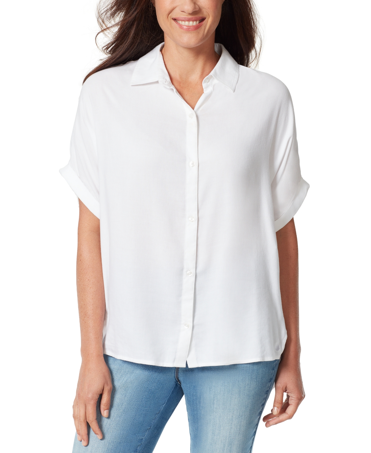 Gloria Vanderbilt Daisy Short-Sleeve Button-Front Shirt