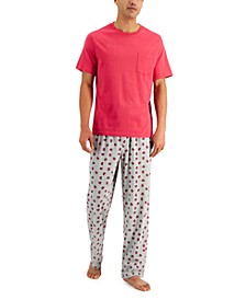 Men&apos;s 2-Pc&period; Solid T-Shirt & Printed Pants Pajama Set&comma; Created for Macy&apos;s