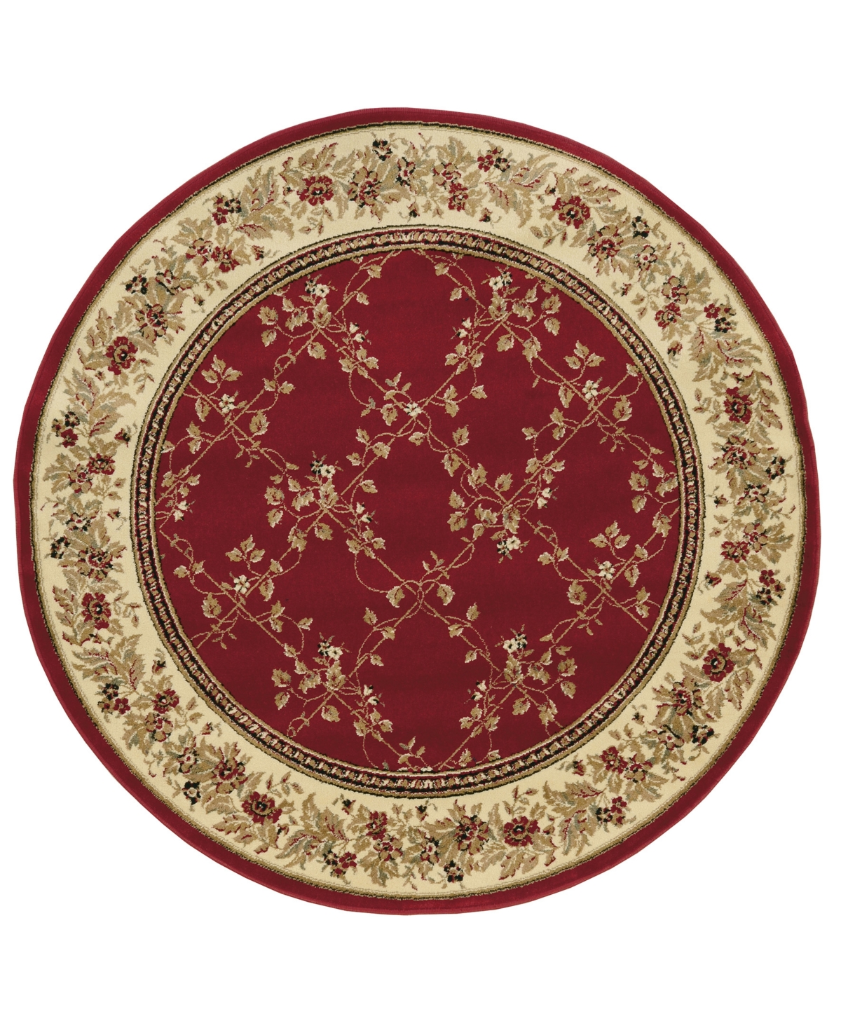 Km Home Closeout!  Pesaro 1590 5'3" X 5'3" Round Area Rug In Red