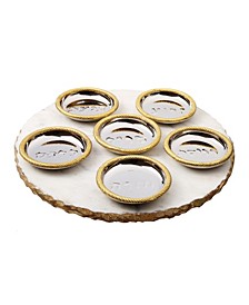 11" Round Seder Tray with Bowls Set, 7 Pieces