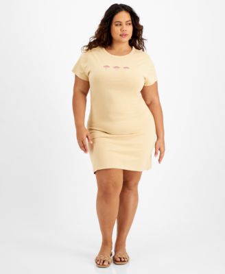 Rebellious One - Trendy Plus Size Mushroom-Embroidered Dress