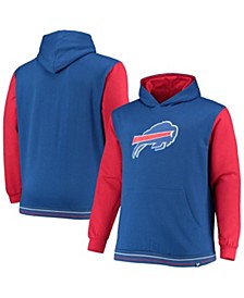 Men's Branded Royal and Red Buffalo Bills Big and Tall Block Party Pullover Hoodie