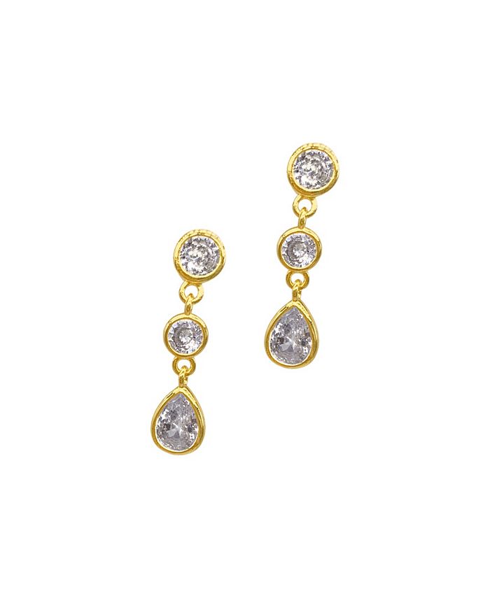 ADORNIA Crystal 3-Drop Earrings - Macy's