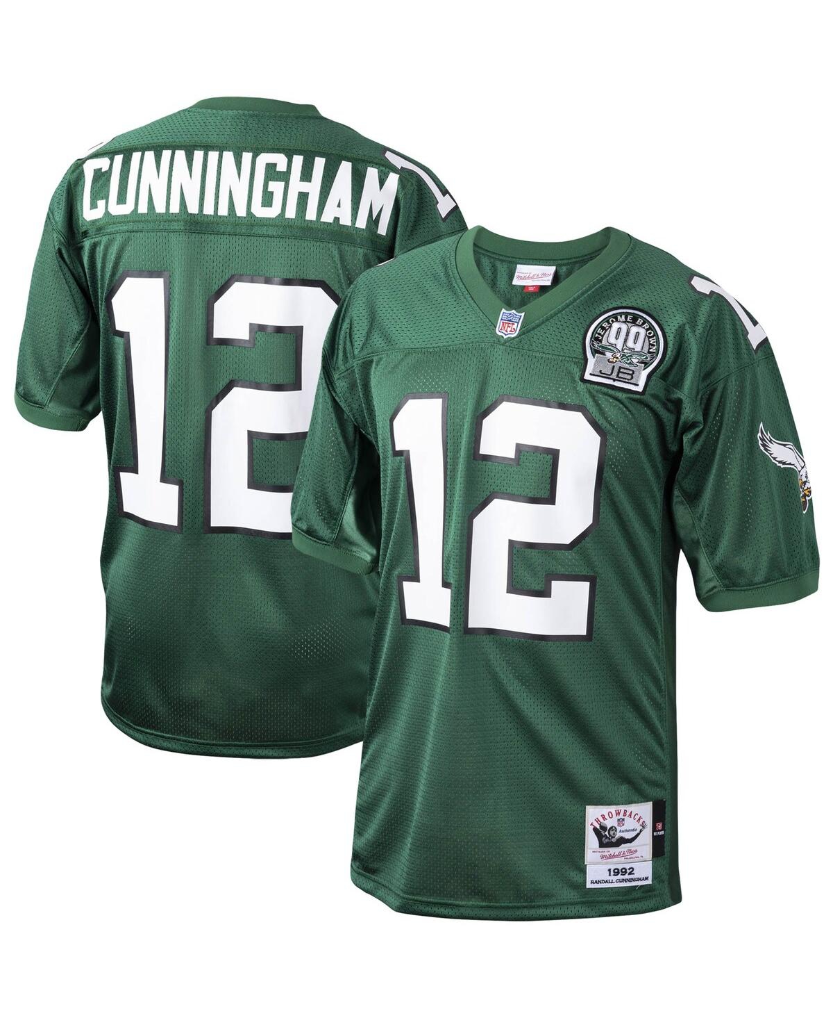 Men's Mitchell & Ness Randall Cunningham KellyPhiladelphia Eagles 1992 Authentic Throwback Retired Player Jersey - Green