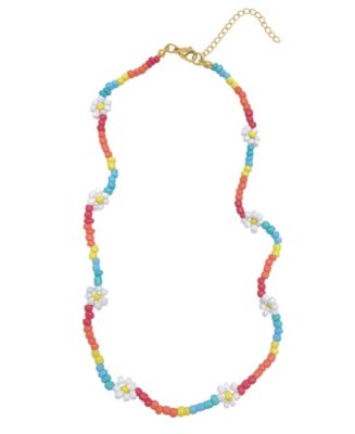ADORNIA Flower Color Beaded Necklace - Macy's