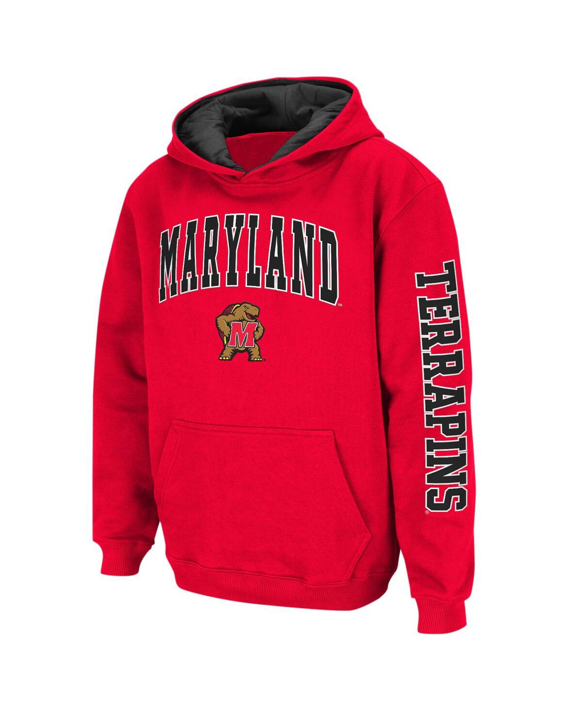 Shop Colosseum Big Boys  Red Maryland Terrapins 2-hit Team Pullover Hoodie