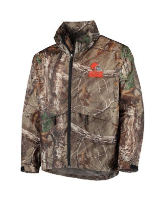 Men's Realtree Camo Cleveland Browns Circle Sportsman Waterproof Packable Full-Zip Jacket