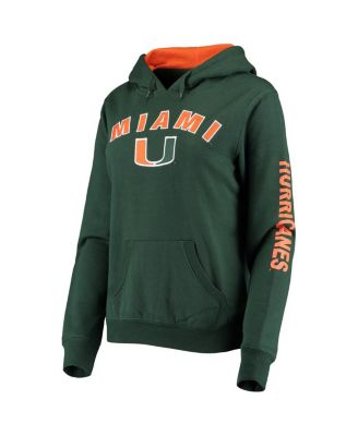 Women's Green Miami Hurricanes Loud and Proud Pullover Hoodie
