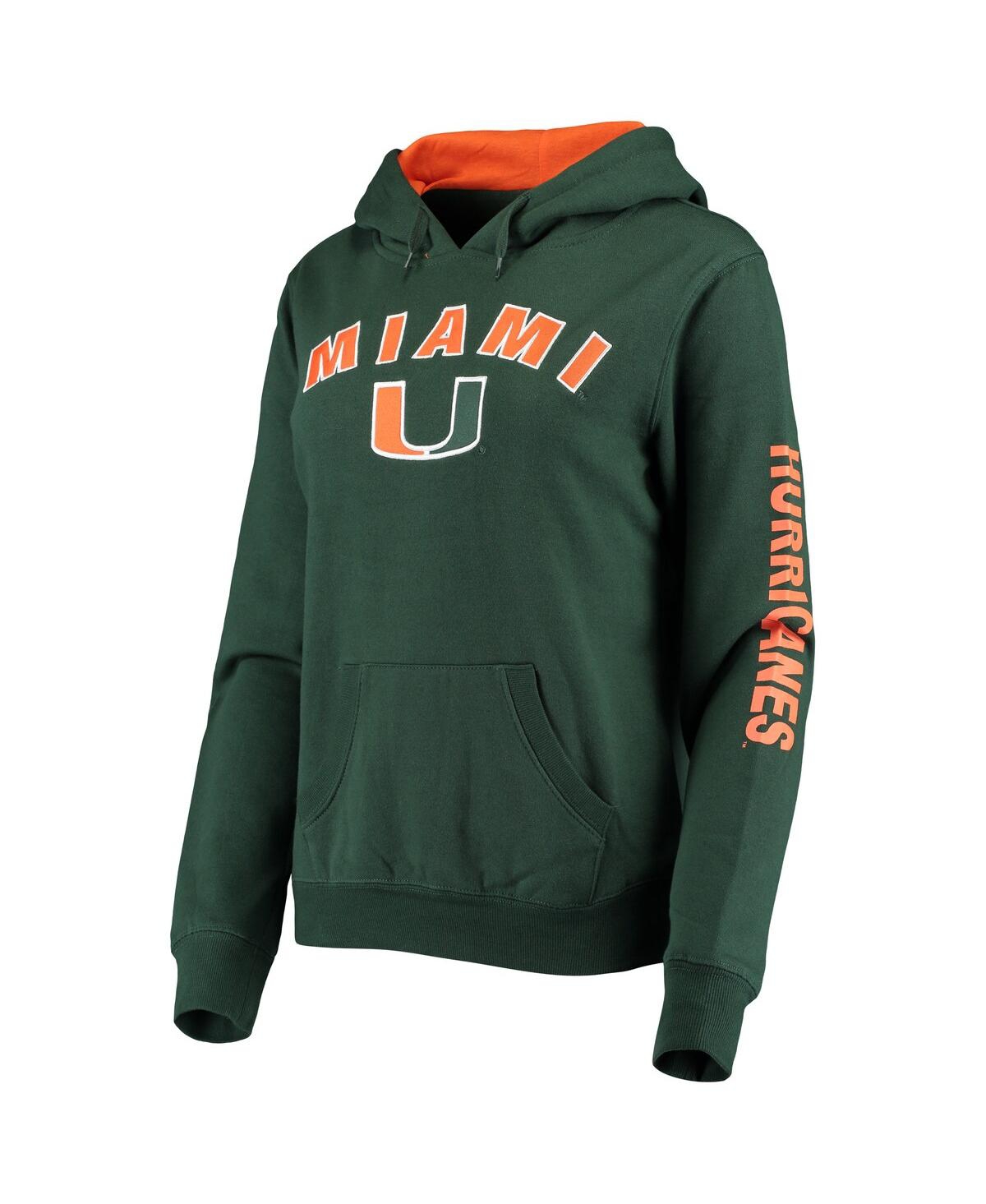Shop Colosseum Women's  Green Miami Hurricanes Loud And Proud Pullover Hoodie
