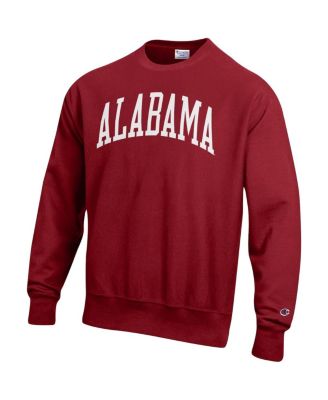 Men's Crimson Alabama Crimson Tide Arch Reverse Weave Pullover Sweatshirt