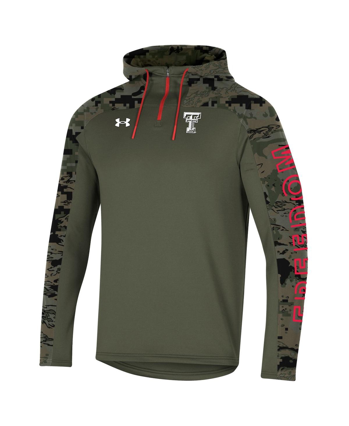 Shop Under Armour Men's  Olive Texas Tech Red Raiders Freedom Quarter-zip Pullover Hoodie