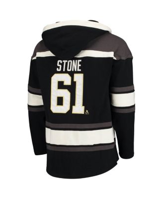 Men's Mark Stone Black Vegas Golden Knights Player Name and Number Lacer Pullover Hoodie