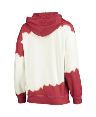 Women's White, Cardinal Iowa State Cyclones For The Fun Double Dip-Dyed Pullover Hoodie
