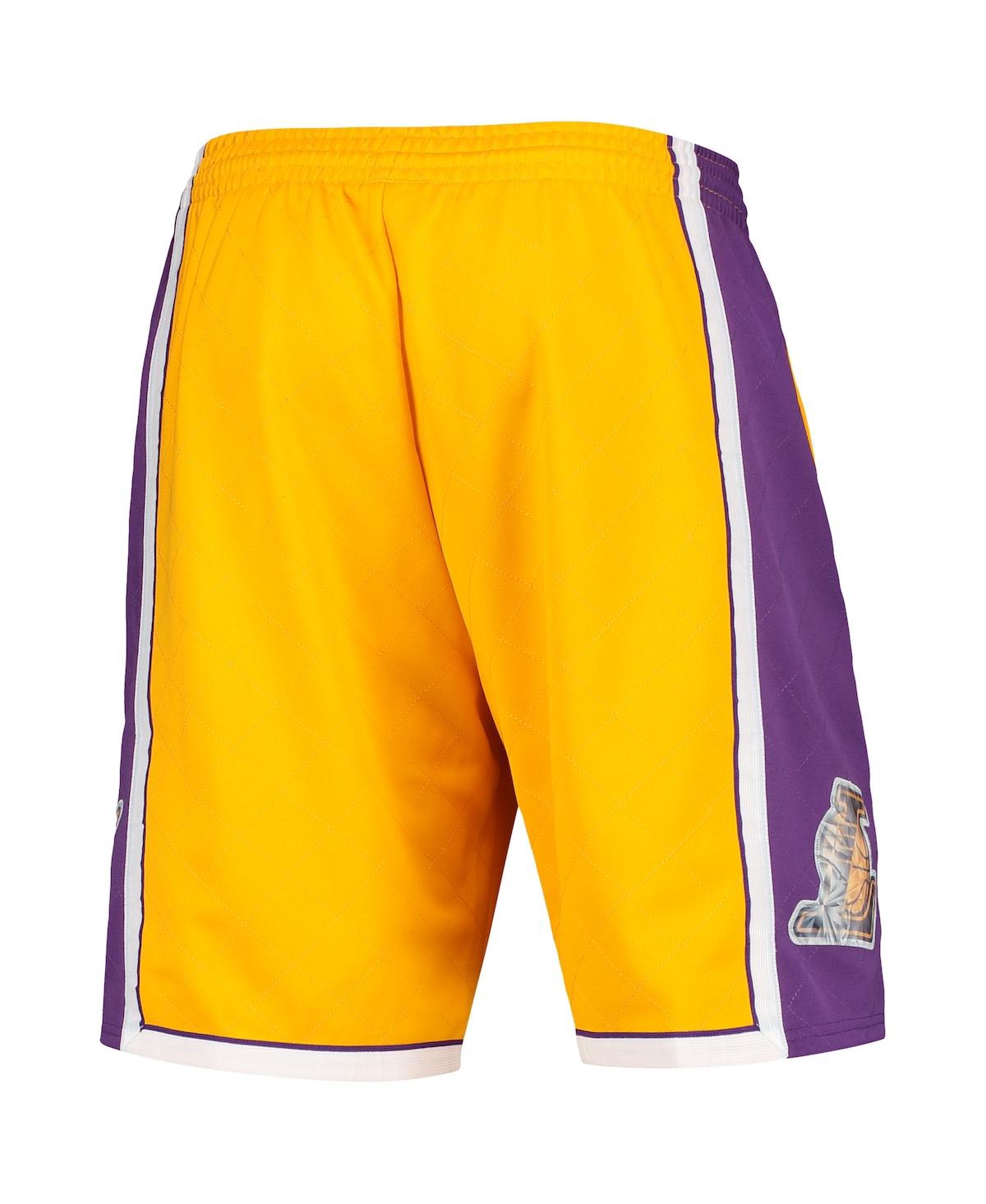 Men's Mitchell & Ness Gold Los Angeles Lakers 2009 Hardwood Classics 75th Anniversary Swingman Shorts
