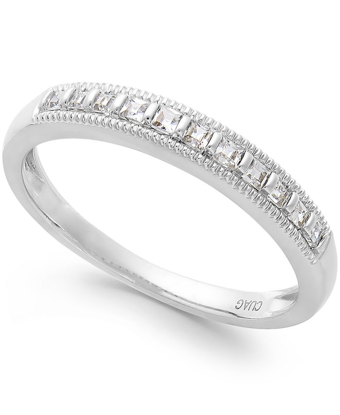 Macy's Diamond Bar Ring in 14k White Gold (1/6 ct. t.w.) - Macy's