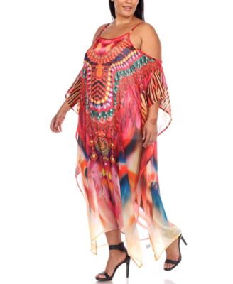 Plus Size Sheer Maxi Caftan