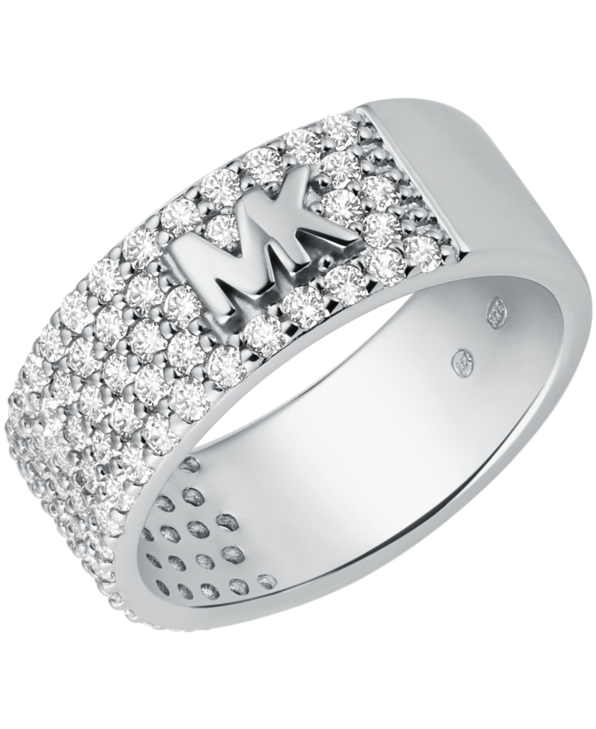 Michael Kors Women's Pave Band Ring With Clear Stones In Silver Tone