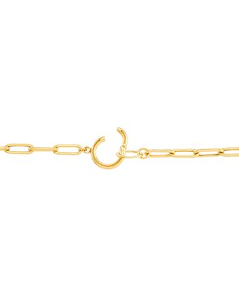 Small Link Paperclip Yellow Gold Chain Necklace, 16 | Lee Jones