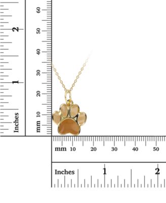 Enamel Paw 18 Pendant Necklace in 14k Gold