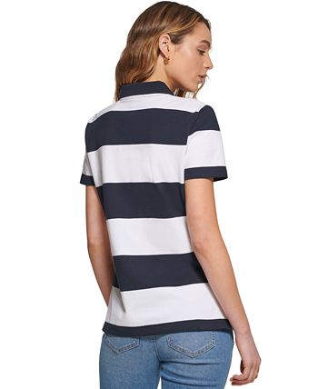 Tommy Hilfiger Women\'s Striped Piqué Polo Shirt - Macy\'s