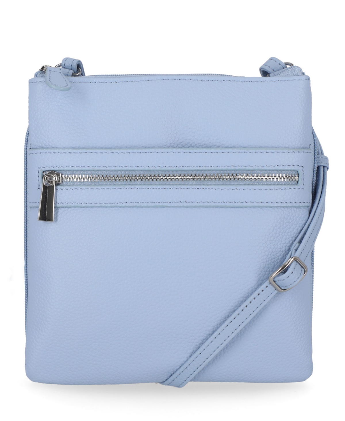 Triple-Zip Pebble Leather Dasher Crossbody, Created for Macy's - Rose