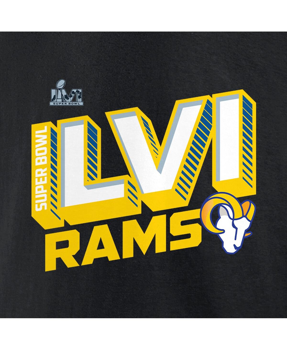 Women's FanaticsLos Angeles Rams Super Bowl Lvi Bound Tilted Roster V-Neck T-shirt - Black