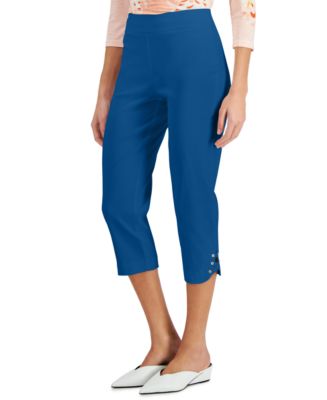 JM Collection Petite Crisscross-Hem Capri Pants, Created for Macy's ...