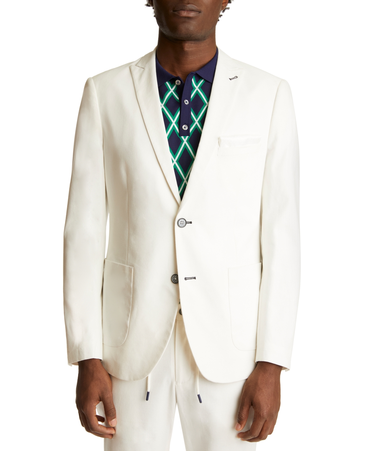 Paisley & Gray Men's Slimfit Suit Separates Jacket In White Linen