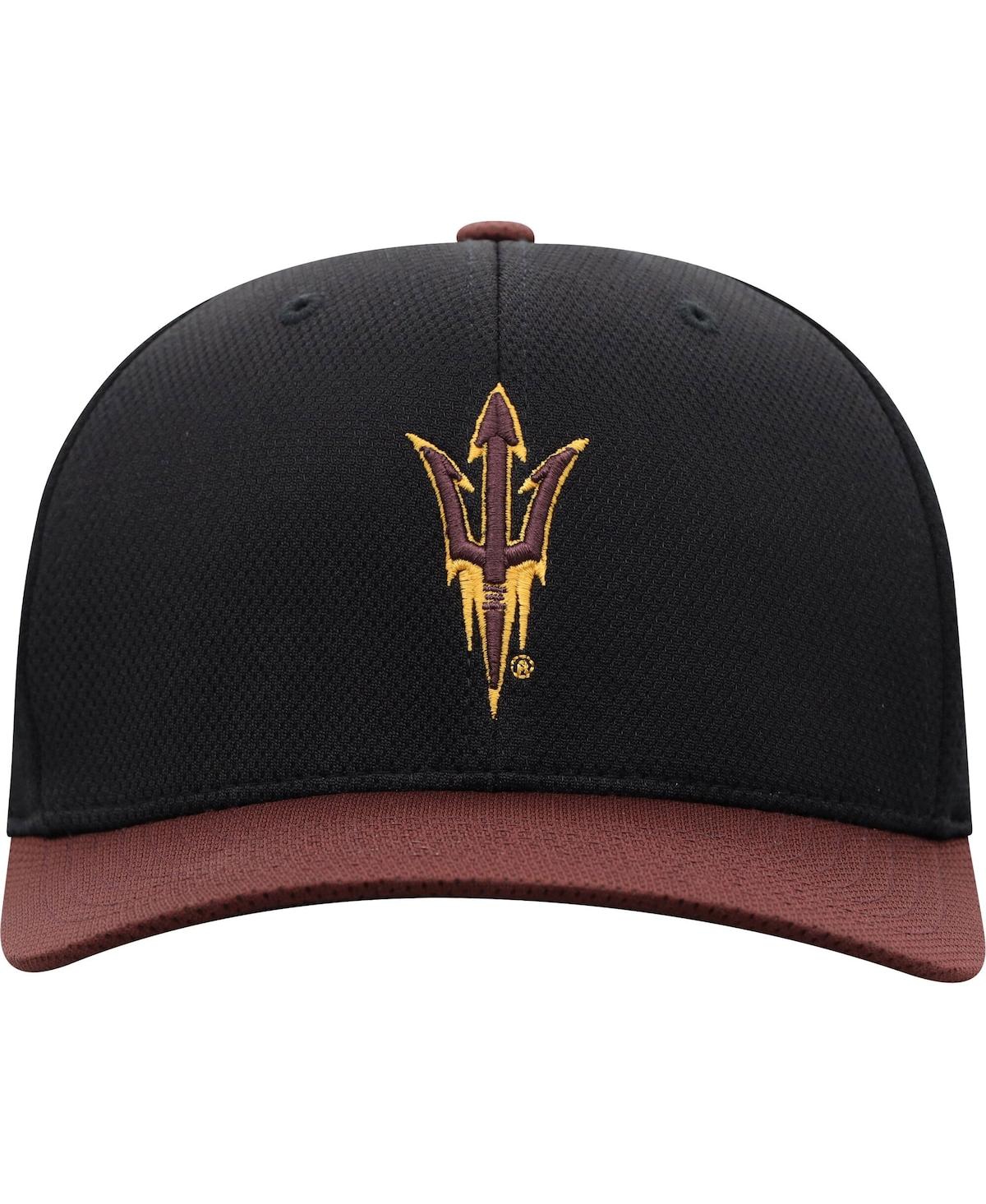 Shop Top Of The World Men's  Black, Maroon Arizona State Sun Devils Two-tone Reflex Hybrid Tech Flex Hat In Black,maroon