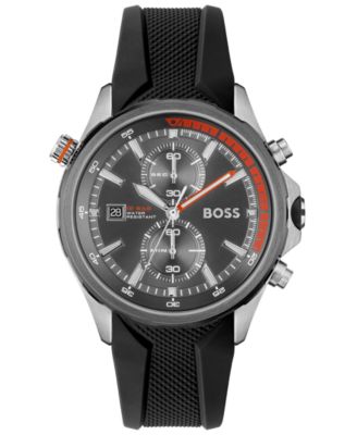 BOSS - Men's Chronograph Black Silicone Strap Watch 46mm