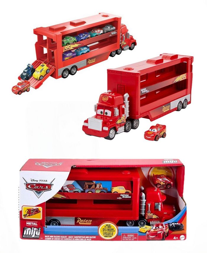 Disney Cars Mini Racers Mack Truck Carry Case 20 Cars McQueen Toy Review  Juguetes 