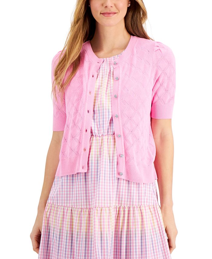 Macy's short shop sleeve cardigan