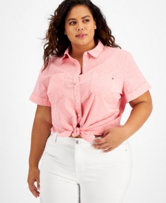 macy's tommy hilfiger plus size tops