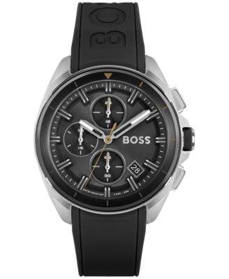 Hugo Boss - Men's Chronograph Black Silicone Strap Watch 44mm