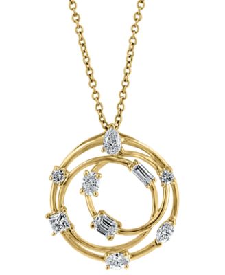 gold multi circle necklace