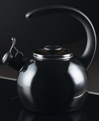 Enamel on Steel 2-Qt. Whistling Teakettle with Flip-Up Spout