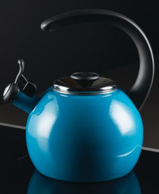 Enamel on Steel 2-Qt. Whistling Teakettle with Flip-Up Spout