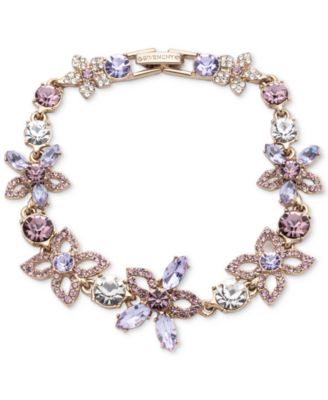 Givenchy - Gold-Tone Multi-Crystal Flower Flex Bracelet