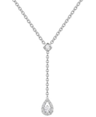 Macy's - Cubic Zirconia 17" Lariat Necklace in Sterling Silver