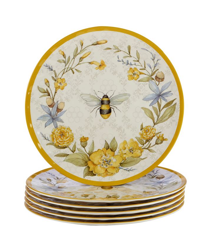 Honey Bee Gold Dinner Plates (Set of 8)