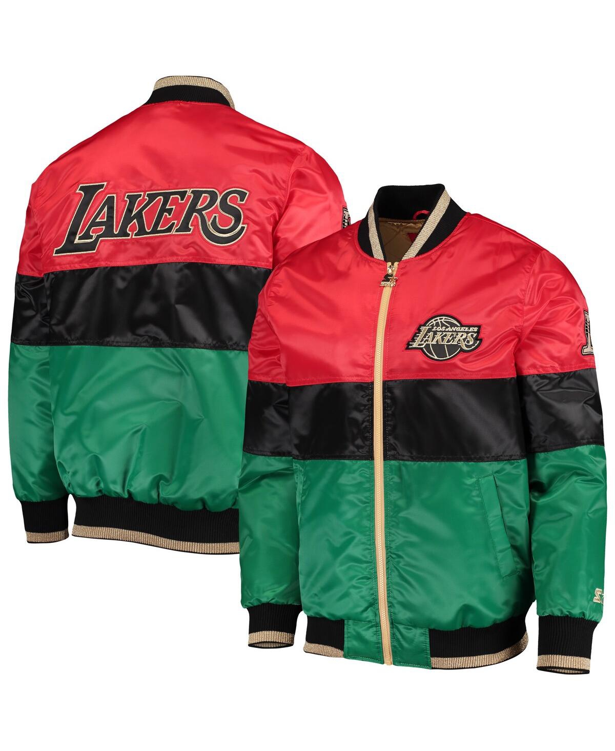 Starter Men's  Red And Black And Green Los Angeles Lakers Black History Month Nba 75th Anniversary Fu In Red,black,green