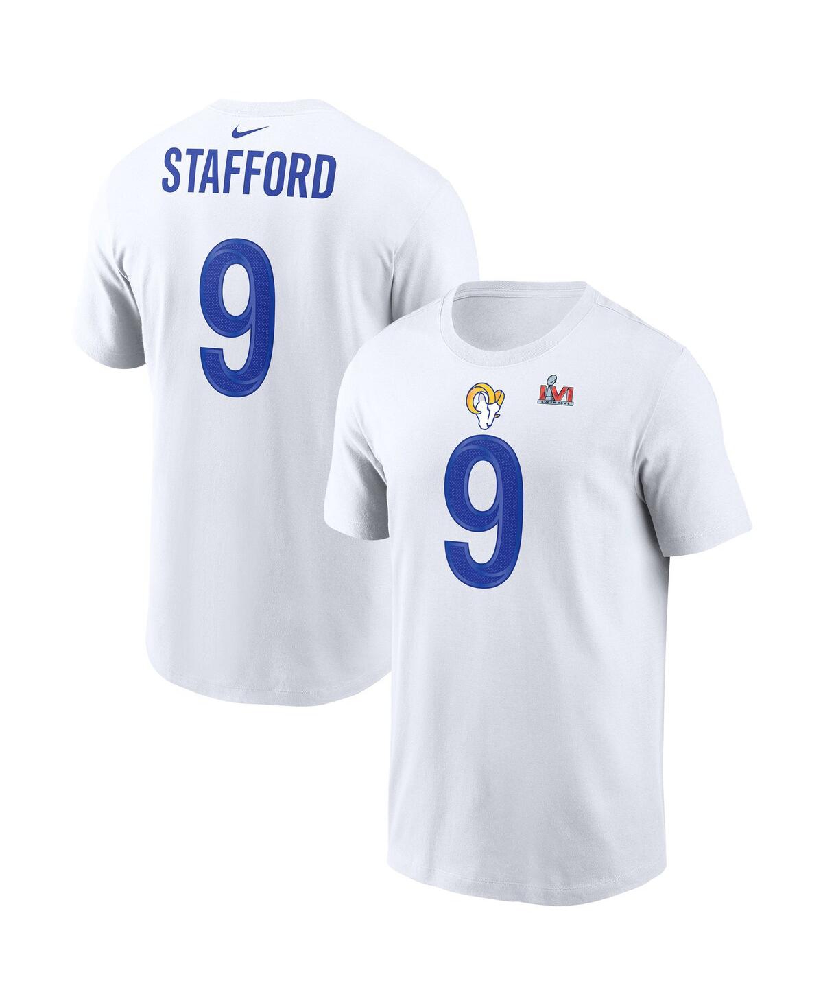 Men's Nike Matthew StaffordLos Angeles RamsSuper Bowl Lvi Bound Name and Number T-shirt - White
